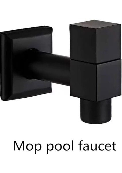 NO.44622 Stili Lıuyue Musluklar Siyah Pirinç Duvara Monte Banyo Köşe Çamaşır Makinesi Musluk Açık Bahçe Bibcock Banyo Tuvalet Paspas Havuz Muslukları (Yurt Dışından)