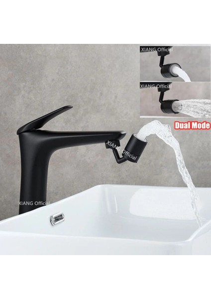 2 Mod Stili Pirinç Siyah 720 Dönebilen Mutfak Musluk Sıçrama Filtresi Püskürtücü Kafası Esnek Banyo Musluk Genişletici Adaptörü Köpük Memesi (Yurt Dışından) fiyatları