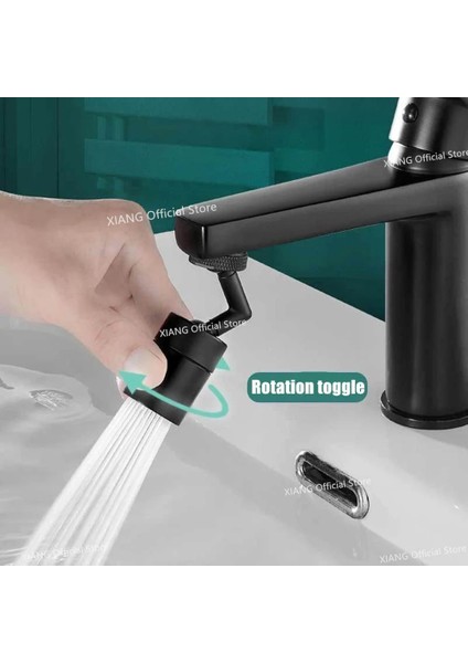 2 Mod Stili Pirinç Siyah 720 Dönebilen Mutfak Musluk Sıçrama Filtresi Püskürtücü Kafası Esnek Banyo Musluk Genişletici Adaptörü Köpük Memesi (Yurt Dışından) fırsatları