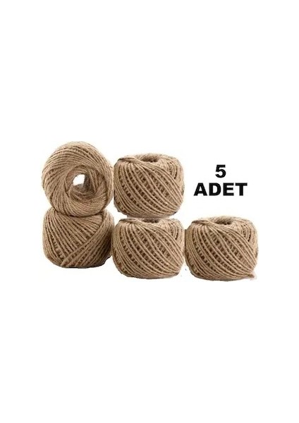 Interbag 250 Gr (5 Adet) Jüt İp, Hasır İp, Kırnap İp ve Çuval İp Çeşitleri|INTERBAG