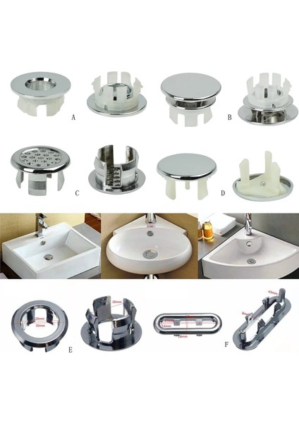 5 Adet D Tarzı Yüksek Li K Yuvarlak Halka Taşma Yedek Kapak Düzenli Krom Döşeme Banyo Seramik Havzası Taşma Halkası Сифон (Yurt Dışından) modelleri