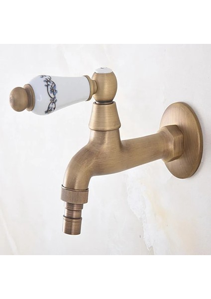 AAV313 Tarzı Pirinç Retro Antik Pirinç Tek Kolu Mutfak Musluk Duvara Monte Çamaşır Banyo Paspas Su Dokunun Bahçe Çamaşır Makinesi Musluk AAV313 (Yurt Dışından)