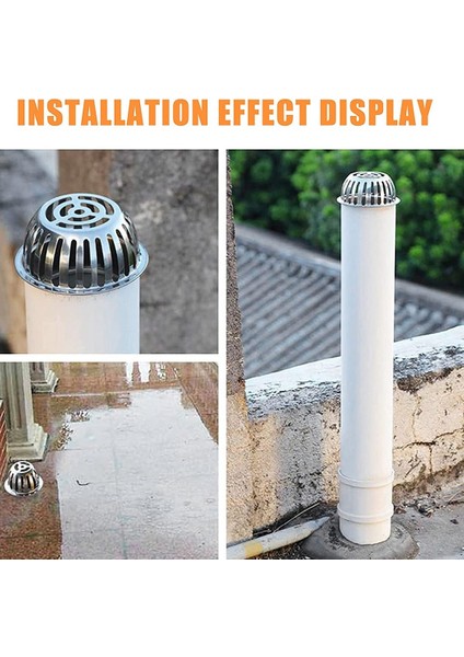 83MM Tarzı Balkon Çatı Yer Sifonu Paslanmaz Çelik Yuvarlak Büyük Deplasman Anti-Blokaj Filtre Ekran Kapağı Dış Mekan Yer Sifonu (Yurt Dışından) fırsatları