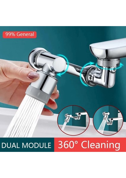 Sıradan 1 Mod Stili Çok Fonksiyonlu Musluk Genişletici 2 Modlu Dönebilen Püskürtme Kafası Iki Çıkış Modu Sıçrama Filtresi Hareketli Mutfak Banyo Musluğu (Yurt Dışından)