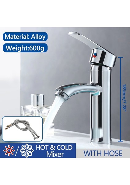 MP21 Hortum Stili Havza Muslukları Evye Musluğu Güverte Üstü Washbagle Delikli Tek Kolu Mikser Dokunun Sıcak ve Soğuk Su Banyo Aksesuarları (Yurt Dışından)