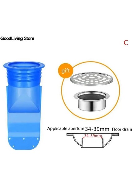 C Tarzı 1 Adet Mutfak Koku Önleyici Fiş Lavabo Duş Süzgeci Banyo Lavabo Drenajı Yer Sifonu Yuvarlak Paslanmaz Çelik Kaçak Drenaj Aksesuarları (Yurt Dışından)