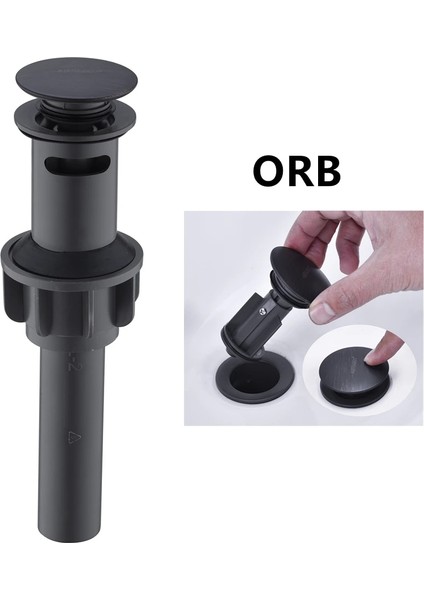 Orb Stili Paslanmaz Çelik Pop Up Lavabo Tahliye Tapası Taşma ile Mat Siyah Lavabo Havzası Tahliye Filtresi Banyo Havzası Musluk Aksesuarları (Yurt Dışından)