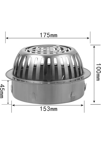 160MM Tarzı Balkon Çatı Yer Sifonu Paslanmaz Çelik Yuvarlak Büyük Deplasman Anti-Blokaj Filtre Ekran Kapağı Dış Mekan Yer Sifonu (Yurt Dışından)