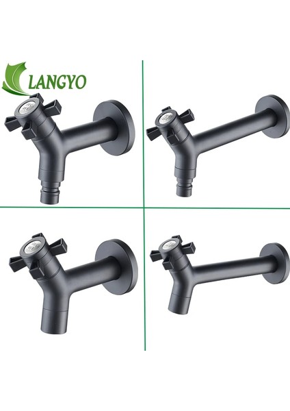 NO.190303 Tarzı Siyah Yüksek Li Açık Bahçe Musluk Çamaşır Makinesi Musluk Paslanmaz Çelik Mutfak Banyo Lavabo Musluğu Paspas Havuzu Su Muslukları (Yurt Dışından) fırsatları