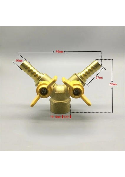 10MM Kadın Tarzı Hortum Diken Y Tipi Üç 3 Yollu Pirinç Kapatma Küresel Vana Boru Tesisat Konnektör Adaptörü Yakıt Gaz Su Yağ Hava (Yurt Dışından)
