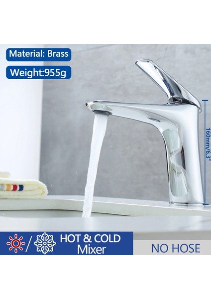 MP03 Stili Yeni Banyo Havzası Musluk Tek Delik Tek Kolu Karışık Sıcak ve Soğuk Su Krom Kaplama Musluk Lavabo Vinç Pirinç Musluklar (Yurt Dışından)