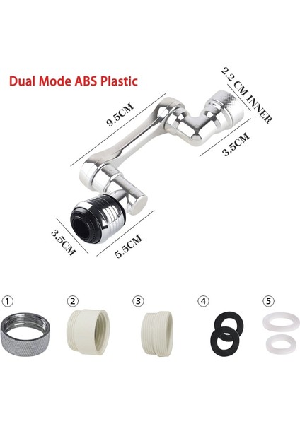 Ikili Mod Stili Evrensel 1080 Dönebilen Musluk Genişletici Musluk Havalandırıcı Plastik Musluk Sıçrama Filtresi Mutfak Lavabo Musluklar Fıskiye (Yurt Dışından)