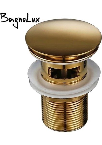 Orb-1 Stili Bagnolux Cilalı Altın Bak Süzgeç Korozyona Dirençli Kolay Temizlenebilir Açılır Düğme Yuvarlak Delik Banyo Otel Süzgeç (Yurt Dışından)