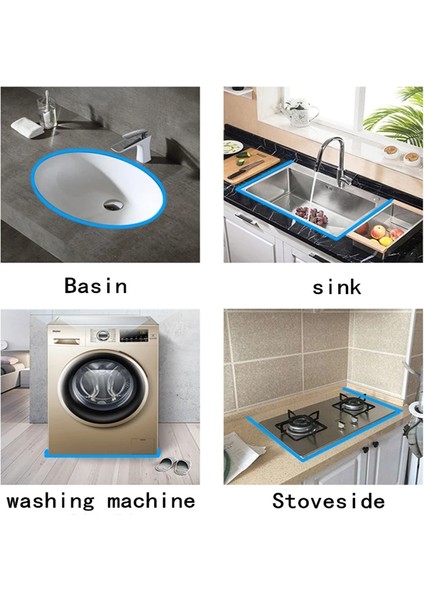 Şeffaf Stil 140CM Çok Boyutlu Renkli Silikon Banyo Su Tutucu Şerit Çamaşır Makinesi Havzası Soba Kuru ve Islak Ayırma Duş Barajı Bariyeri (Yurt Dışından)