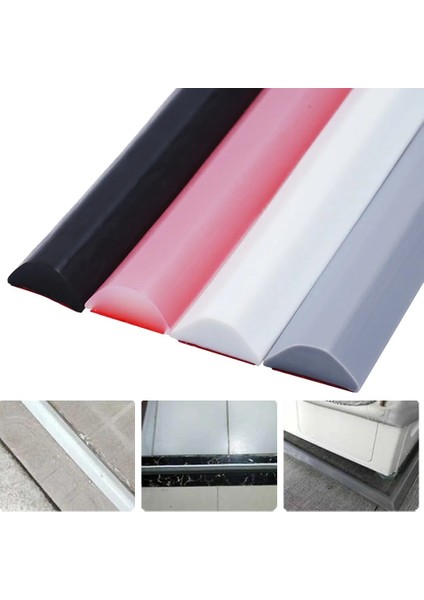Şeffaf 80CM Tarzı Banyo Su Durdurucu Su Tutma Bükülebilir Şerit Kuru ve Islak Ayırma Silikon Conta Şerit Engelleyici Duş Barajı Taşkın Bariyeri (Yurt Dışından)