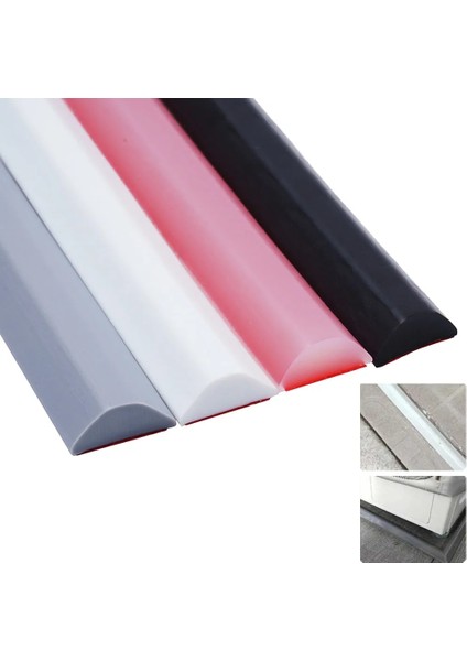 Şeffaf 80CM Tarzı Banyo Su Durdurucu Su Tutma Bükülebilir Şerit Kuru ve Islak Ayırma Silikon Conta Şerit Engelleyici Duş Barajı Taşkın Bariyeri (Yurt Dışından)