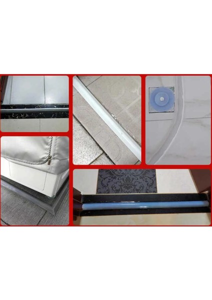 Şeffaf 80CM Tarzı Banyo Su Durdurucu Su Tutma Bükülebilir Şerit Kuru ve Islak Ayırma Silikon Conta Şerit Engelleyici Duş Barajı Taşkın Bariyeri (Yurt Dışından)
