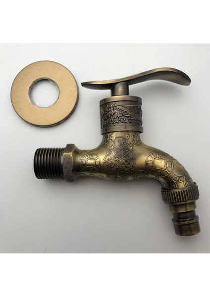 No.5 Tarzı Antik Bronz Çamaşır Makinesi Vinç Dekoratif Açık Musluk, Vintage Bahçe Bibcock Musluk Duvara Monte Paspas Musluk Pirinç (Yurt Dışından)