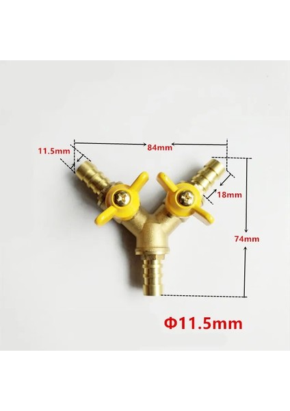11,5 Mm-3 Yollu Stil Hortum Diken Y Tipi Üç 3 Yollu Pirinç Kapatma Küresel Vana Boru Tesisat Konnektör Adaptörü Yakıt Gaz Su Yağ Hava (Yurt Dışından)
