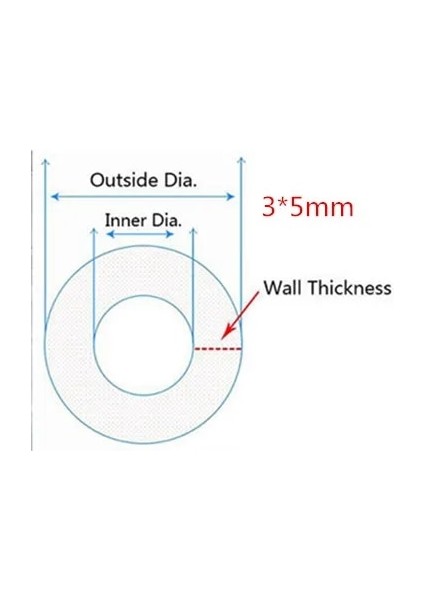 Mingjin Shop2 3x5 mm Tarzı 3 Metre Metre Şeffaf Gıda Sınıfı Silikon Tüp Esnek Bahçe Kauçuk Hortum Akvaryum Yumuşak Boru Boru (Yurt Dışından)