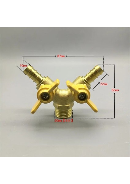 10MM Erkek Stili Hortum Diken Y Tipi Üç 3 Yollu Pirinç Kapatma Küresel Vana Boru Tesisat Konnektör Adaptörü Yakıt Gaz Su Yağ Hava (Yurt Dışından)