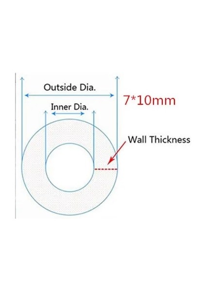 7X10 mm Stili 10 Metre Metre Şeffaf Gıda Sınıfı Silikon Tüp Esnek Bahçe Kauçuk Hortum Akvaryum Yumuşak Boru Boru (Yurt Dışından)