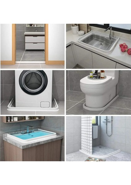 Net Stil 1 Milyon Silikon Banyo Su Durdurucu Engelleyici Duş Barajı Kaymaz Kuru ve Islak Ayırma Taşkın Bariyeri Kapı Alt Sızdırmazlık Şeridi (Yurt Dışından)