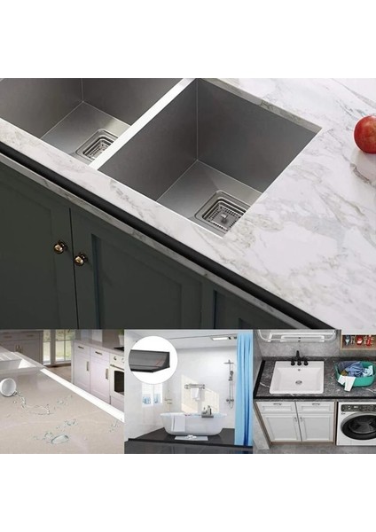 Şeffaf Stil Uzunluk 180CM 6 Renk Silikon Su Durdurucu Tezgah Su Tutucu Şerit Mutfak Banyo Çamaşır Makinesi Duş Eşik Barajı Bariyeri (Yurt Dışından)