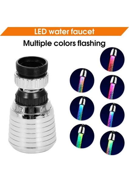 7 Renk Değişen Stil LED Aydınlatma Su Musluk Rgb Renk Değiştiren Musluk Duş Başlığı 360 Derece Isıya Dayanıklı Püskürtücü Plastik Yedek Meme (Yurt Dışından) fiyatları