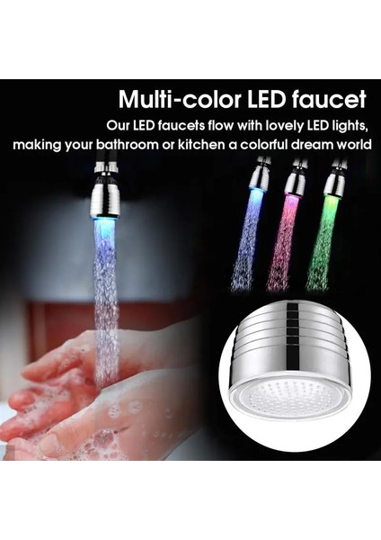 7 Renk Değişen Stil LED Aydınlatma Su Musluk Rgb Renk Değiştiren Musluk Duş Başlığı 360 Derece Isıya Dayanıklı Püskürtücü Plastik Yedek Meme (Yurt Dışından) fırsatları