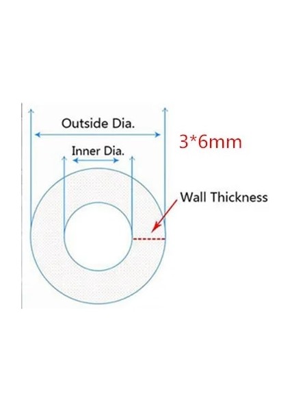 3x6 mm Stili 10 Metre Metre Şeffaf Gıda Sınıfı Silikon Tüp Esnek Bahçe Kauçuk Hortum Akvaryum Yumuşak Boru Boru (Yurt Dışından)