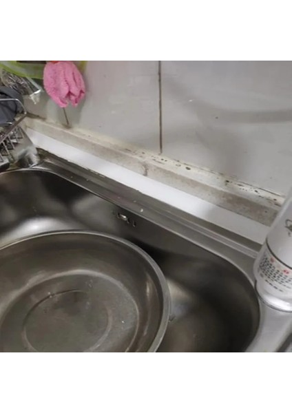 Şeffaf Stil .uzunluk 80CM Silikon Banyo Su Durdurucu Engelleyici Duş Kuru Islak Ayırma Sel Bariyeri Su Geçirmez Mutfak Duvar Köşe Sızdırmazlık Şeridi Bant (Yurt Dışından)