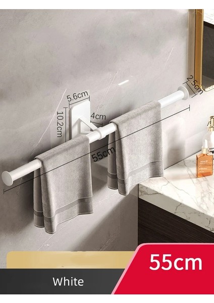 55CM Beyaz Tarzı Uzay Alüminyum Siyah Havlu Bar Havlu Askısı Banyo Duvara Monte Havlu Tutucu Tuvalet Tek Bar Havlu Halkası cm (Yurt Dışından)