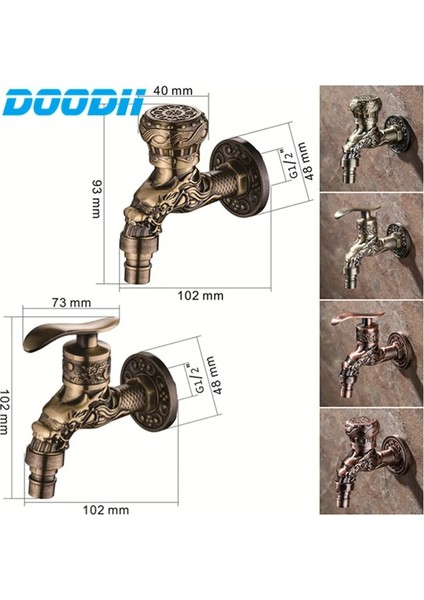 G3-4 Uç ve Adaptör Stili Uzatmak Pirinç Dekoratif Açık Bahçe Musluk Oyma Duvara Montaj Bibcock Çamaşır Makinesi Paspas Musluklar Torneira Parede (Yurt Dışından) indirimleri
