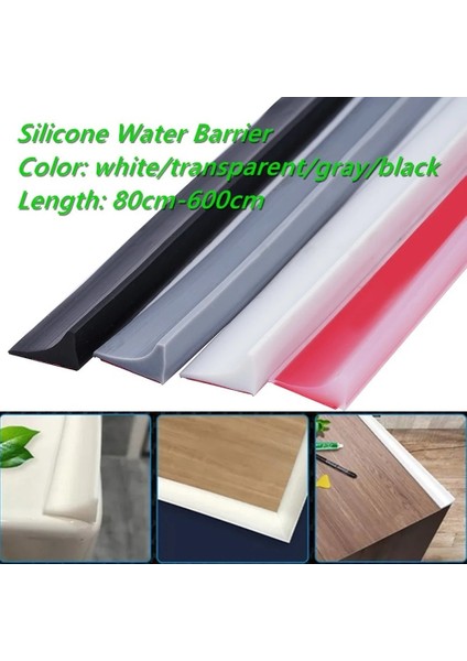 Gri Tarzı 120CM 3m Banyo Silikon Su Durdurucu Engelleyici Duş Barajı Kaymaz Kuru ve Islak Ayırma Mutfak Tezgahı Boşluk Bariyeri Su Durdurma (Yurt Dışından) fırsatları