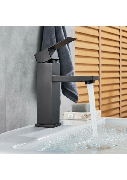 Gümüş - L- Hortum Stili Yok Banyo Musluk Havzası Musluklar Tek Delik Sıcak Soğuk Su Lavabo Bataryası Dokunun Mat Siyah Yüksek Sıcaklık ve Yüksek Basınca Dayanıklı (Yurt Dışından)