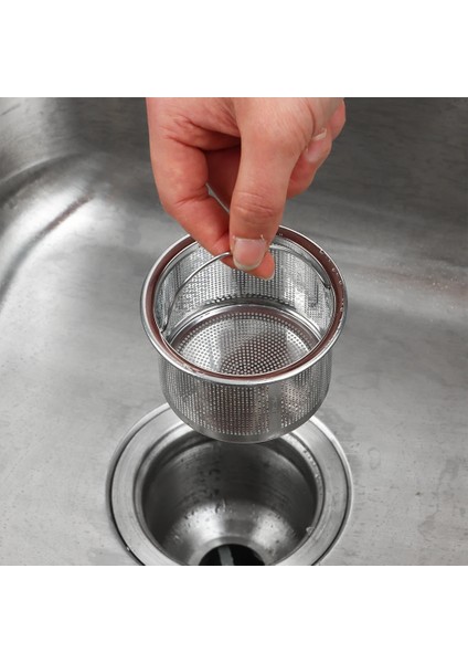 B Tarzı Paslanmaz Çelik Kevgir Mutfak Lavabo Fişi Gıda Saç Durdurucu Fiş Filtre Sepeti Temizleme Atık Süzgeç Lavabo Süzgeci (Yurt Dışından)