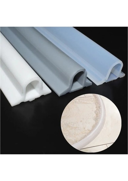 Gri Tarzı 80CM Banyo Su Durdurucu Engelleyici Sel Bariyeri Kuru ve Islak Ayırma Tutma Şeridi Kauçuk Baraj Yapışkanlı Cam Duş Kapısı Sızdırmazlık Bandı (Yurt Dışından)