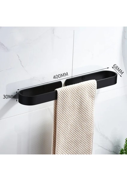 Bir Stil Siyah Kalınlaşmak Uzay Alüminyum Asmak Monte Banyo Havlusu Havlu Depolama Rafı Mutfak Banyo Malzemeleri Donanım Aksesuarları Yumruksuz (Yurt Dışından)