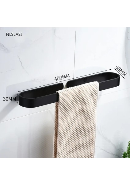 Bir Stil Siyah Kalınlaşmak Uzay Alüminyum Asmak Monte Banyo Havlusu Havlu Depolama Rafı Mutfak Banyo Malzemeleri Donanım Aksesuarları Yumruksuz (Yurt Dışından)