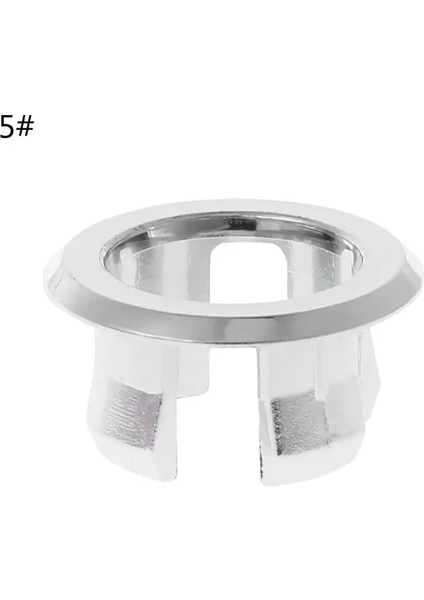 No.5 Tarzı Banyo Bak Taşma Halkası Altı Ayak Yuvarlak Insert Krom Delikli Kapak Kapağı 50PB (Yurt Dışından)