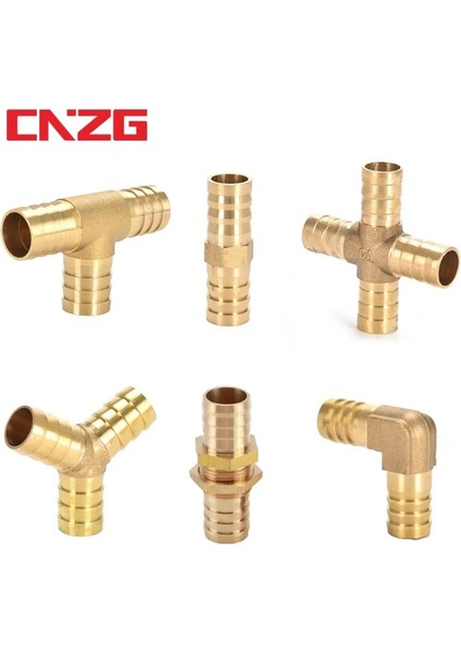 2 Yollu Stil Dış Çap 16 mm Bağlantı Parçaları Konektörü Bakır Pagoda Hava Yakıt Su Borusu Pirinç Diken Boru Tesisat Dikenli Bağlantı Çoğaltıcı Adaptörü (Yurt Dışından)