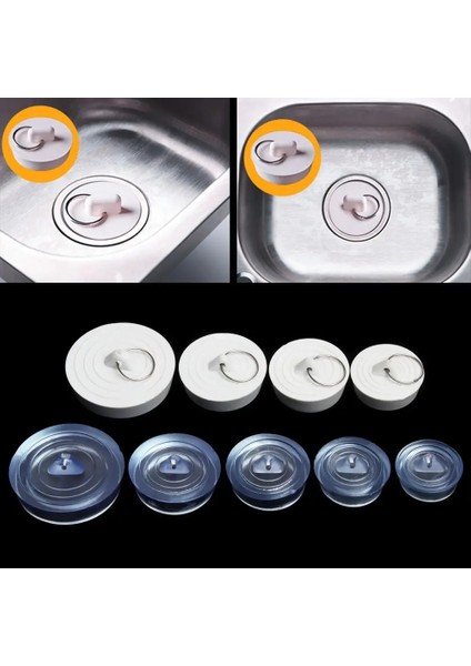 Trans-5.5-5.2cm Tarzı Kullanışlı Tuvalet Mutfak Yuvarlak Sızdırmaz Su Lavabo Fişi Tahliye Kapağı Küvet Tıpa Kanalizasyon (Yurt Dışından)
