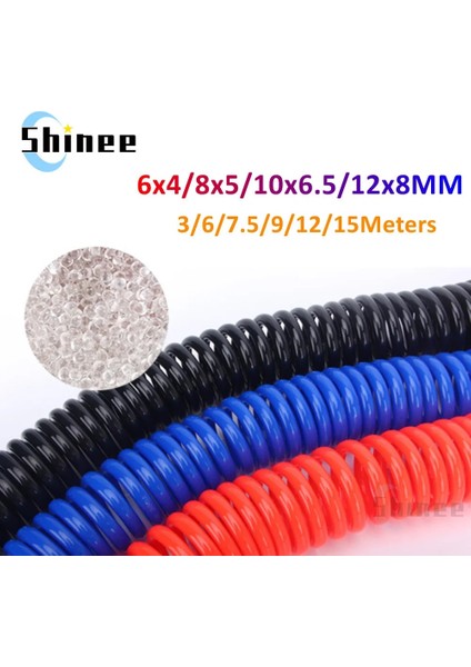 Mavi Stil 12 Metre Pnömatik Poliüretan Pu Hava Kompresörü Hortum Boru 6*4mm 8***8mm Teleskoring Spiral Boru Aracı (Yurt Dışından) fiyatları
