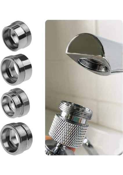16MM-22MM Tarzı Metal Dış Iç Dişli Su Tasarrufu Adaptörü mm - Ap Havalandırıcı Konektörü Ev Için Conta Araçları ile Günlük Musluk (Yurt Dışından)