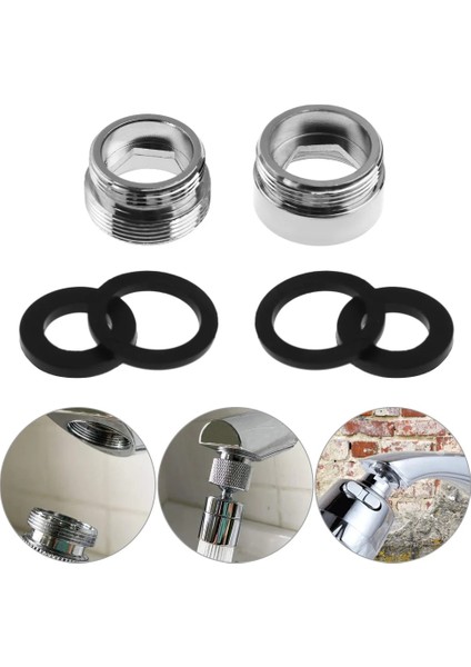 16MM-22MM Tarzı Metal Dış Iç Dişli Su Tasarrufu Adaptörü mm - Ap Havalandırıcı Konektörü Ev Için Conta Araçları ile Günlük Musluk (Yurt Dışından)