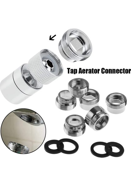 16MM-22MM Tarzı Metal Dış Iç Dişli Su Tasarrufu Adaptörü mm - Ap Havalandırıcı Konektörü Ev Için Conta Araçları ile Günlük Musluk (Yurt Dışından)