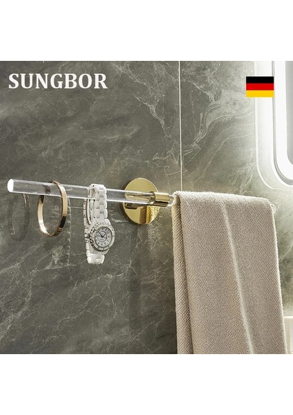 K40CM Tarzı Banyo Donanım Seti Ceviz Akrilik Havlu Çubuğu Krom Havlu Askısı Bornoz Kancaları Tuvalet Kağıdı Tutucu Duvara Monte (Yurt Dışından) fiyatları