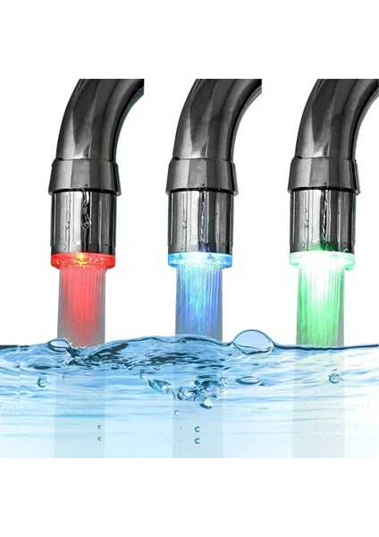 Ben Tarzım Zhangji LED Işıklı Musluk Musluk Memesi Rgb Renkli Işık Yanıp Sönen Sıcaklık Havalandırıcı Su Tasarrufu Mutfak Banyo Aksesuarları (Yurt Dışından) modelleri