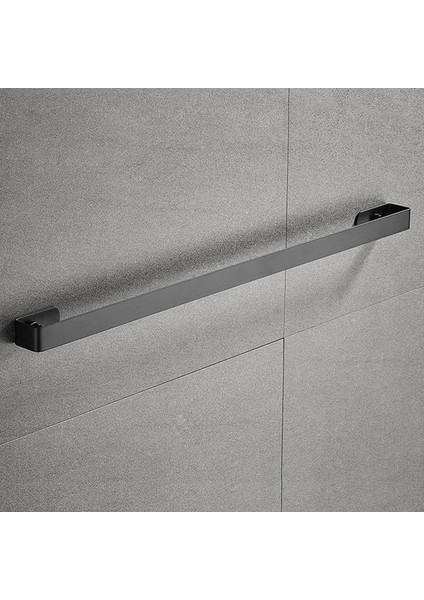 L-50CM Fırçalanmış Stil Tuvalet Havlu Askısı Paslanmaz Çelik Siyah Havlu Bar Askısı Banyo Havlu Tutucu Kare Donanım Aksesuarları (Yurt Dışından)